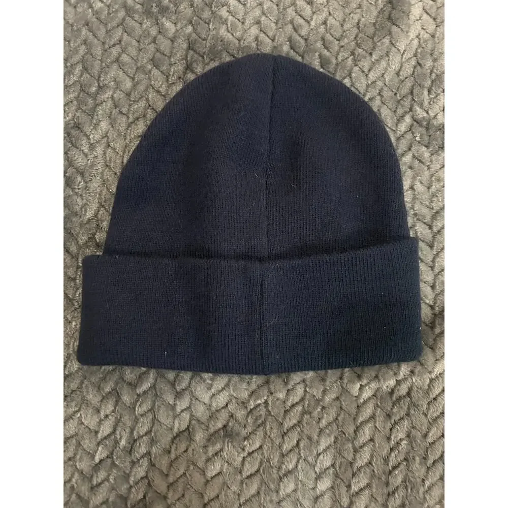 Levis Logo Beanie Knit Hat Adult One Size Blue Winter Cuffed Cap